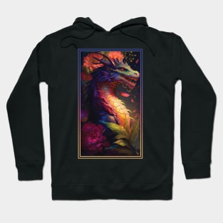 Dragon Vibrant Tropical Flower Tall Digital Oil Painting Portrait 2 Hoodie